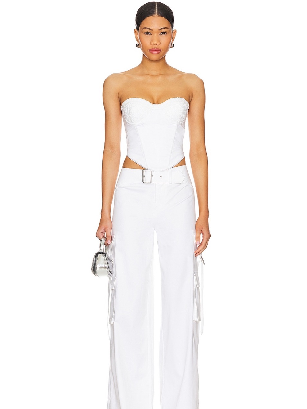 Camila Coelho White Wide-Leg Pants
